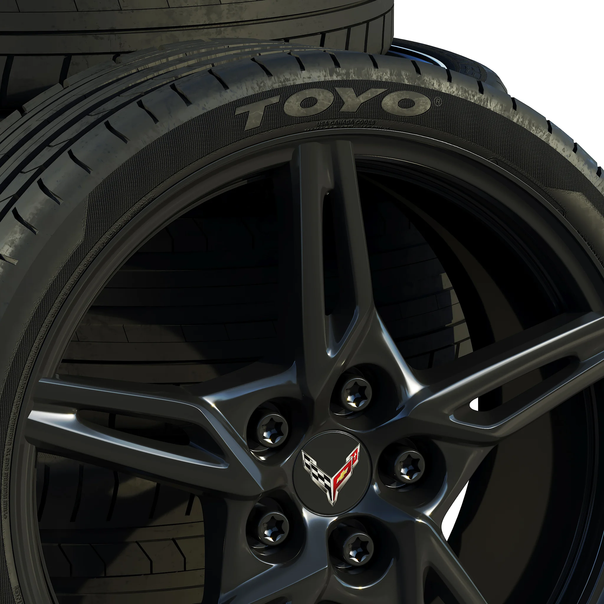 Chevrolet Corvette C8 2020 Tires, 3D model preview 3