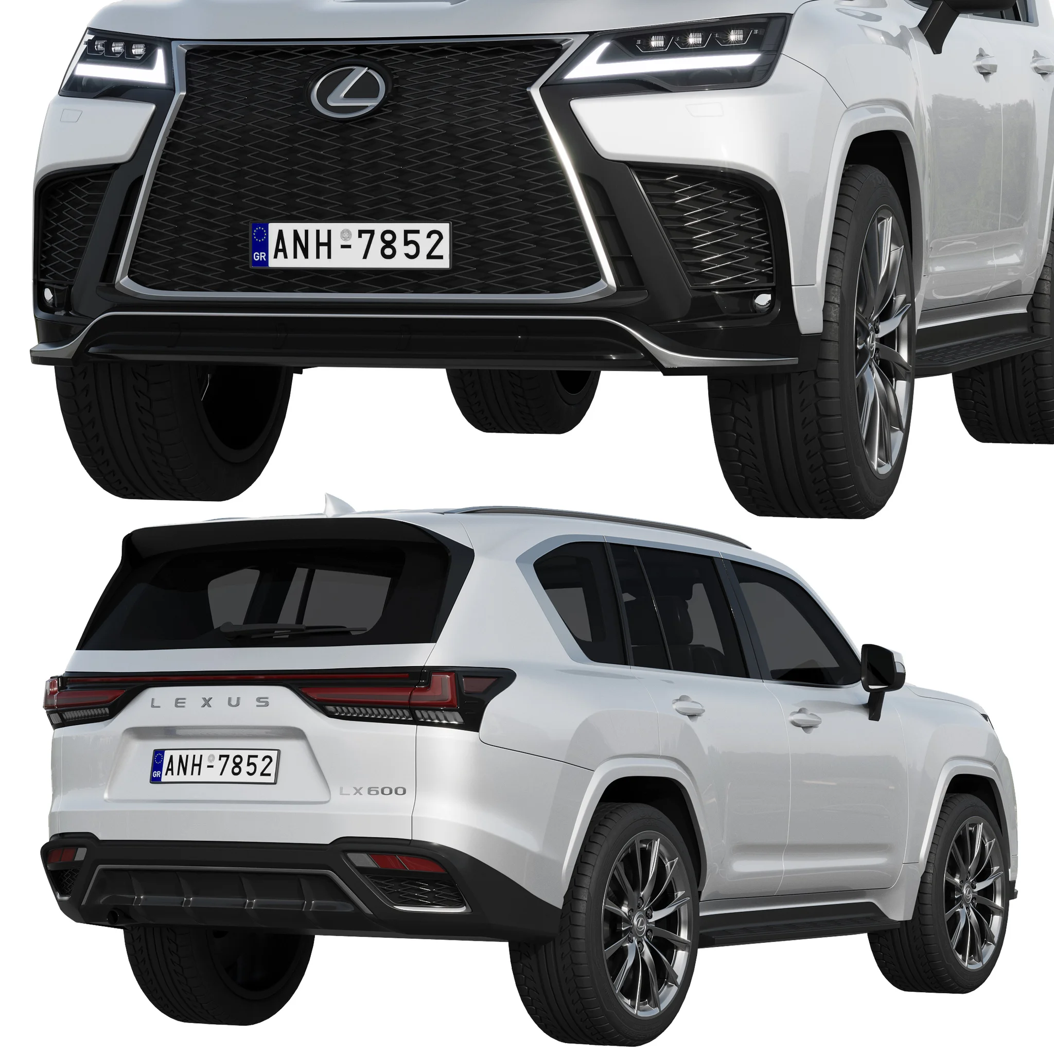 Lexus LX600 F Sport, 3D model preview 3
