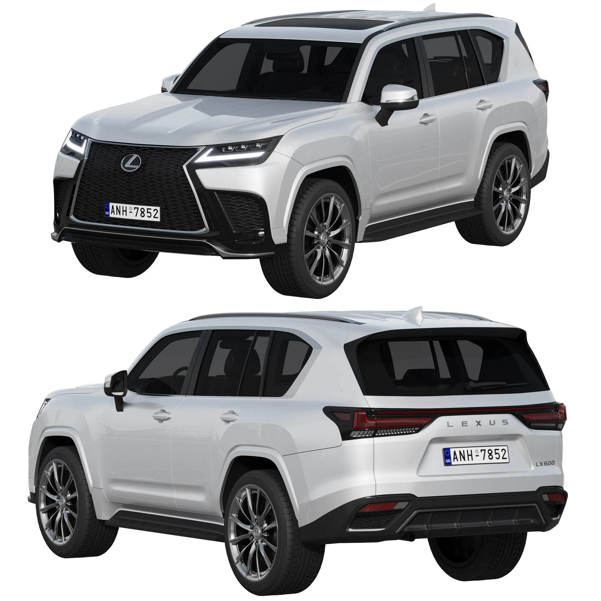 Lexus LX600 F Sport, 3D model preview 7