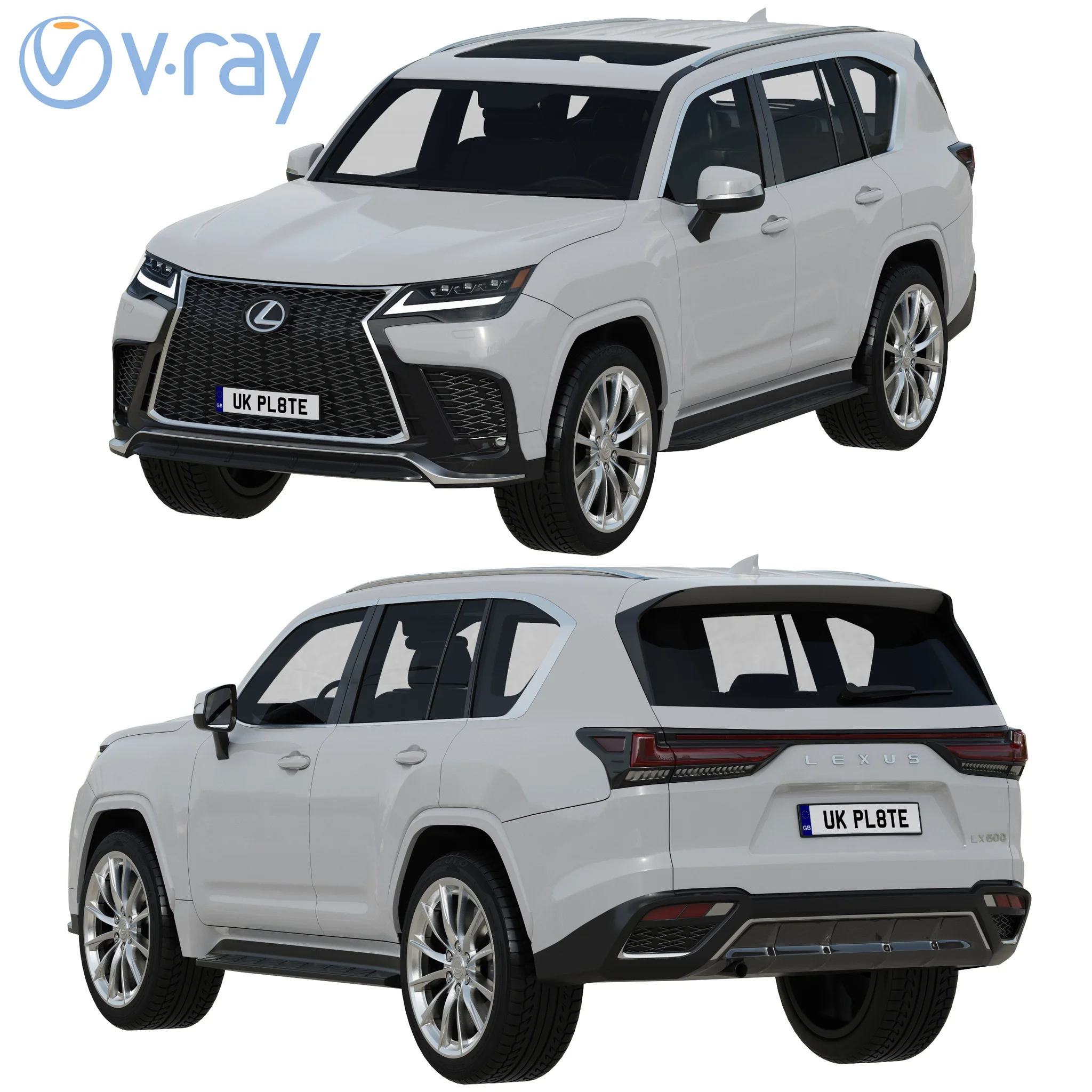 Lexus LX600 F Sport, 3D model preview 14