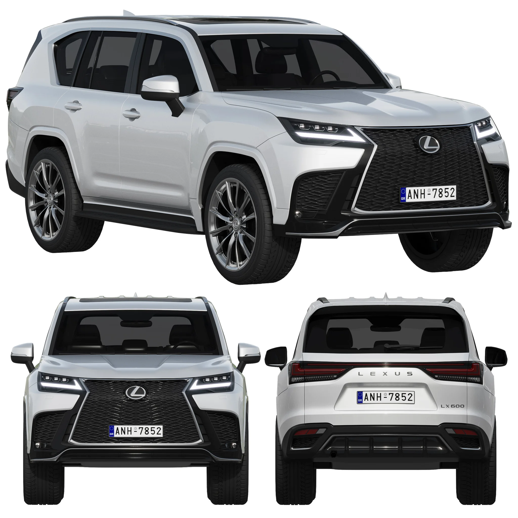 Lexus LX600 F Sport, 3D model preview 16