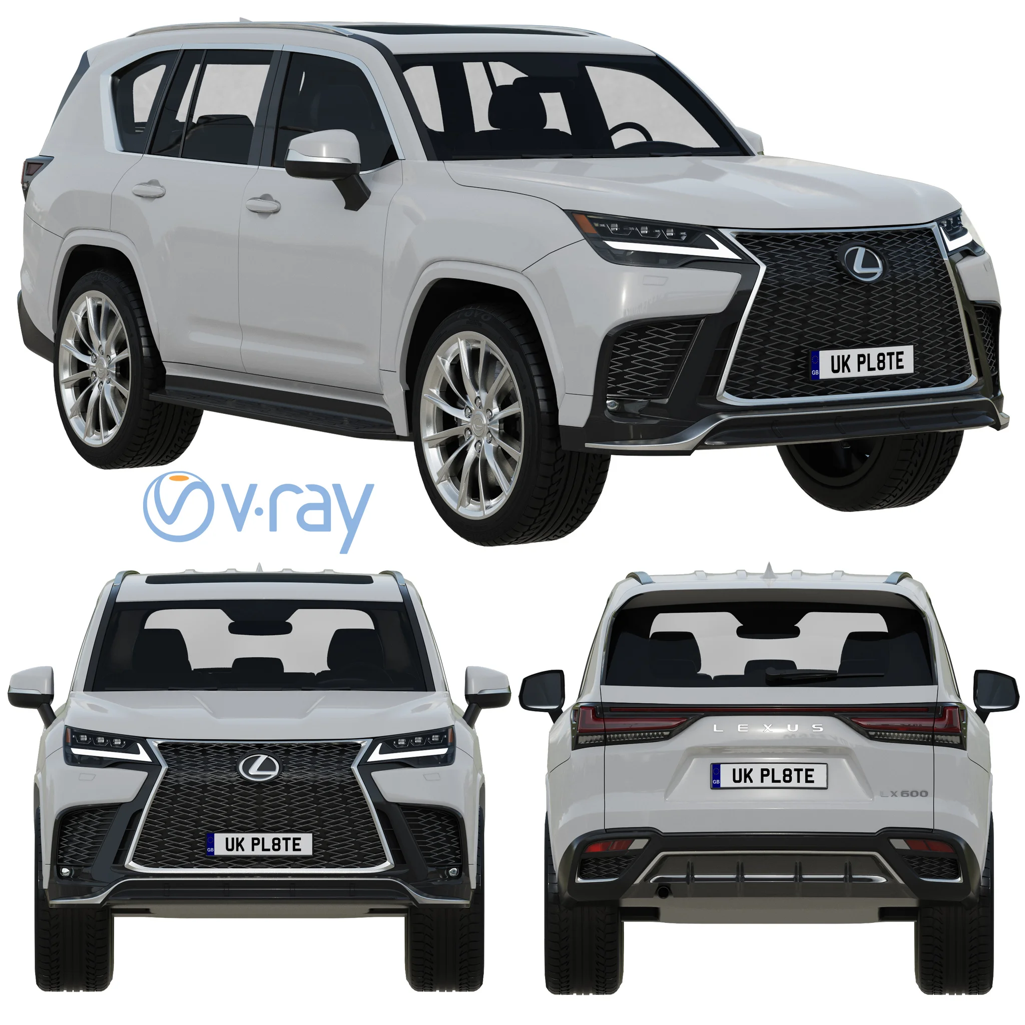 Lexus LX600 F Sport, 3D model preview 20