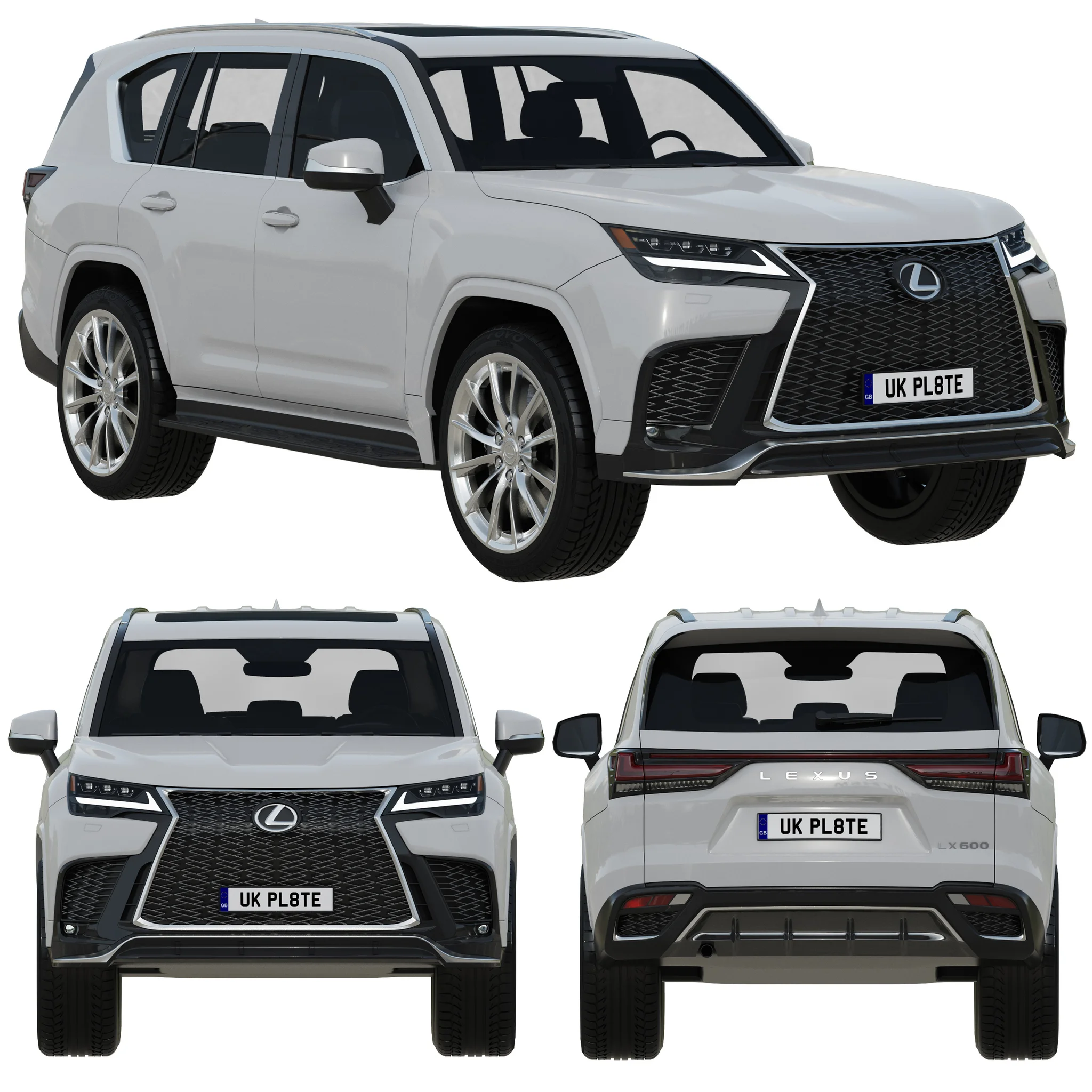 Lexus LX600 F Sport, 3D model preview 21