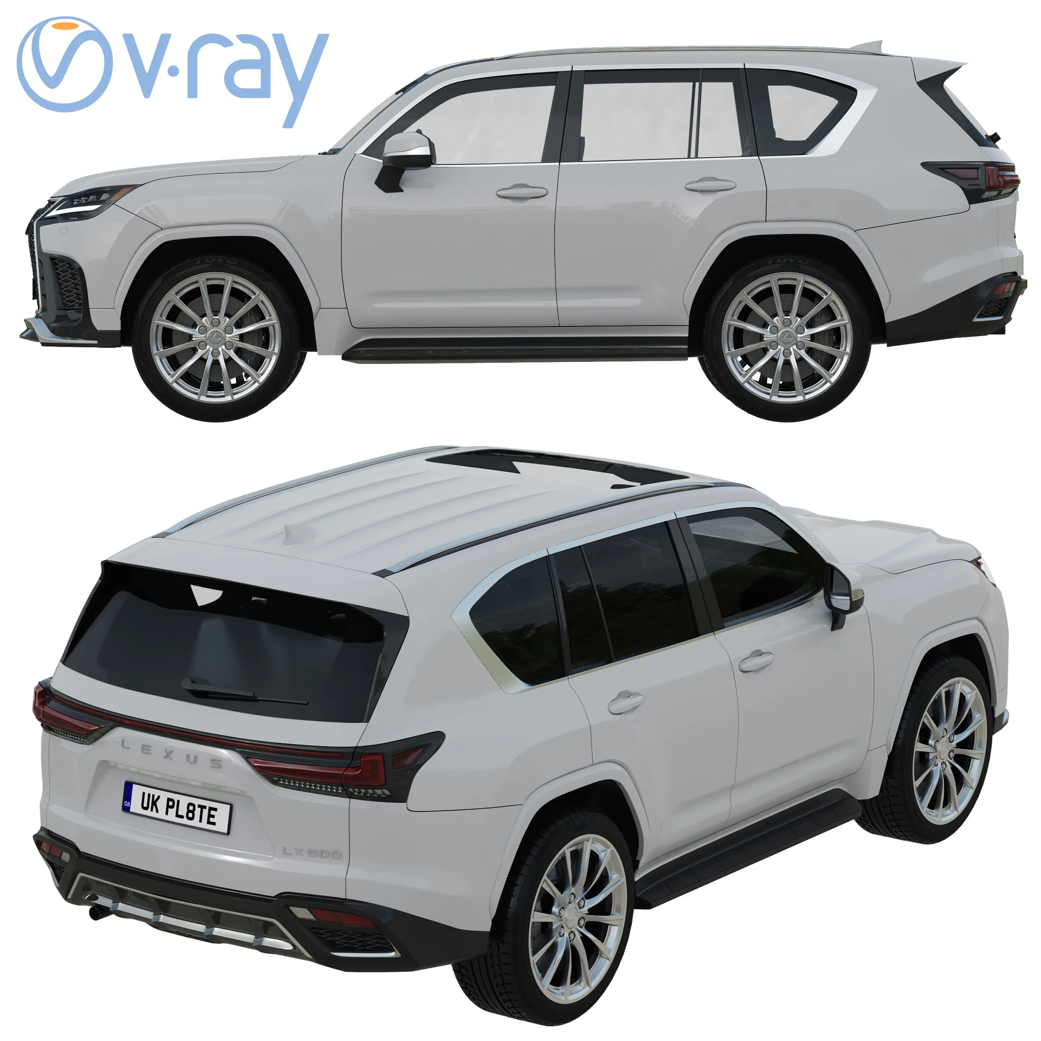 Lexus LX600 F Sport, 3D model preview 30