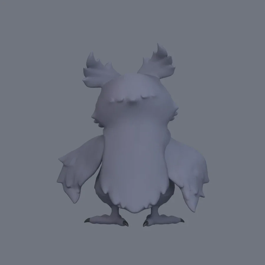 Illustration Owl Rigged, 3D model preview 4