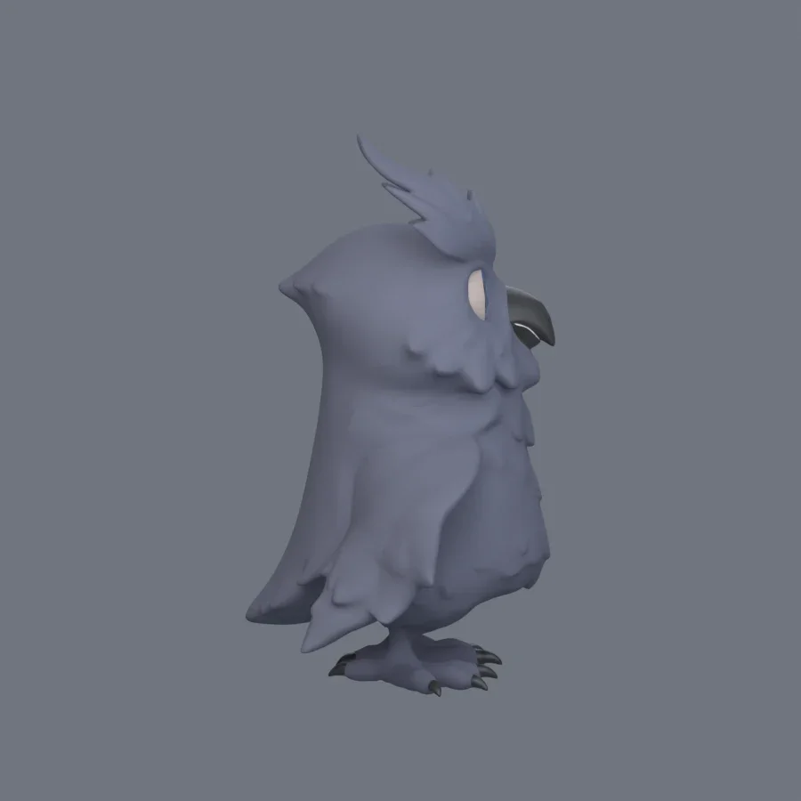 Illustration Owl Rigged, 3D model preview 5