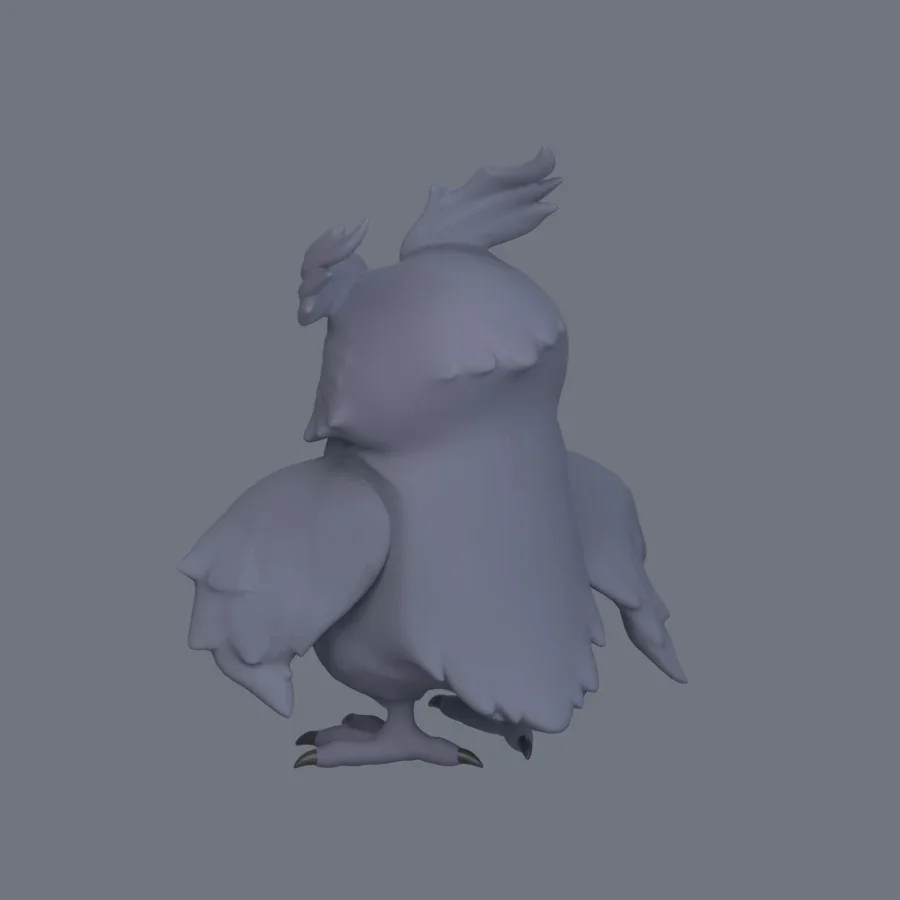 Illustration Owl Rigged, 3D model preview 6
