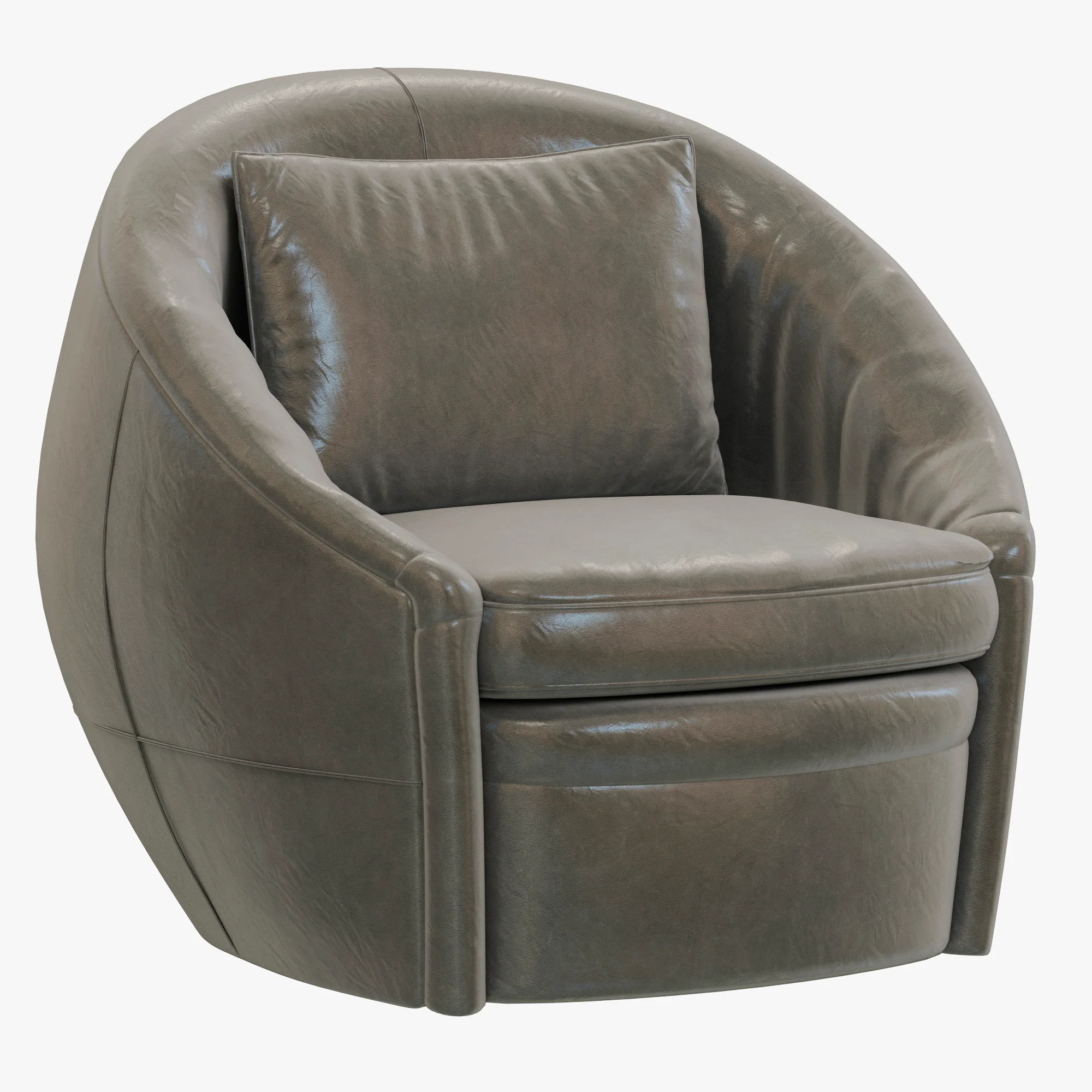 Restoration Hardware Oberon Leather Swivel Chair — 3D model preview 1
