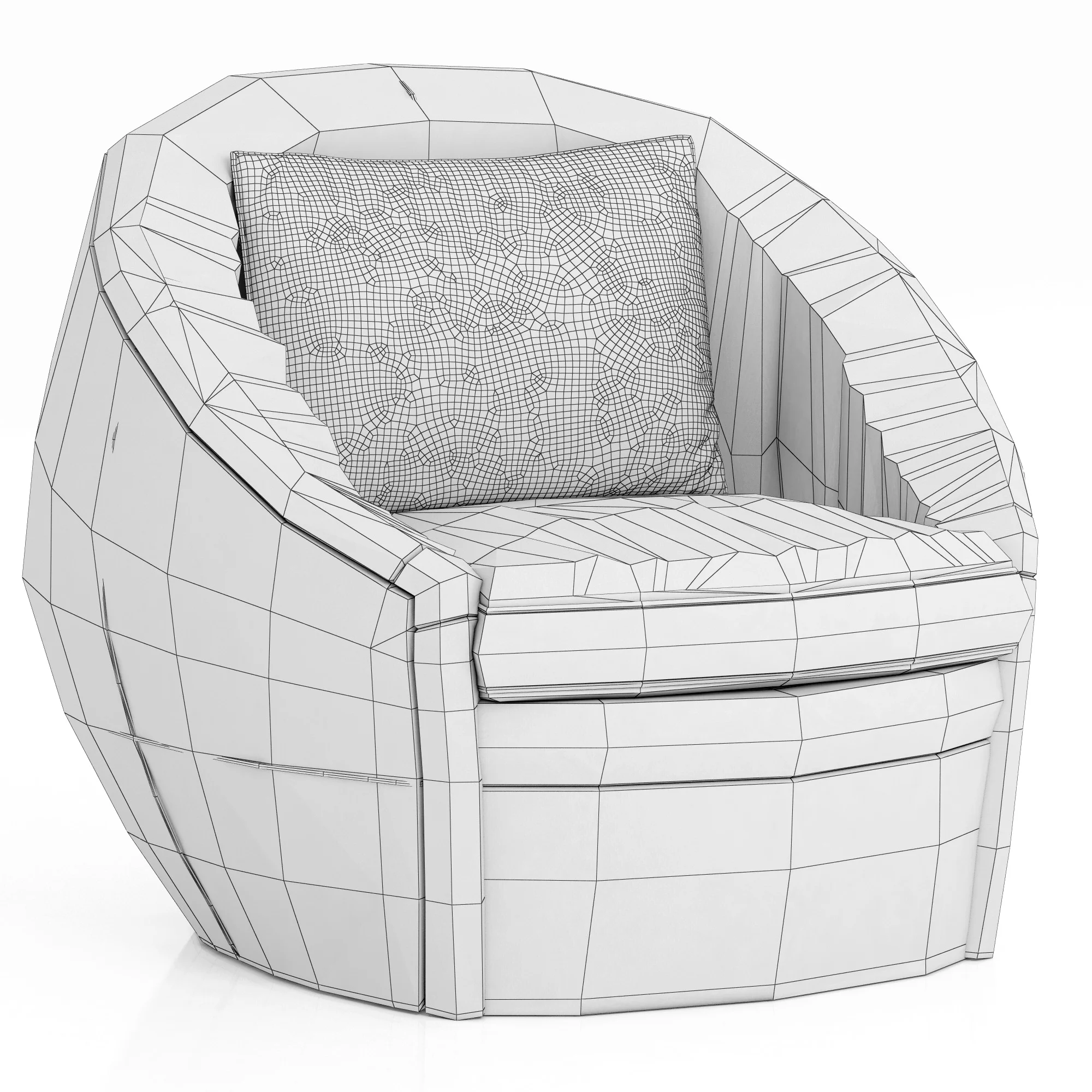 Restoration Hardware Oberon Leather Swivel Chair — 3D model preview 3