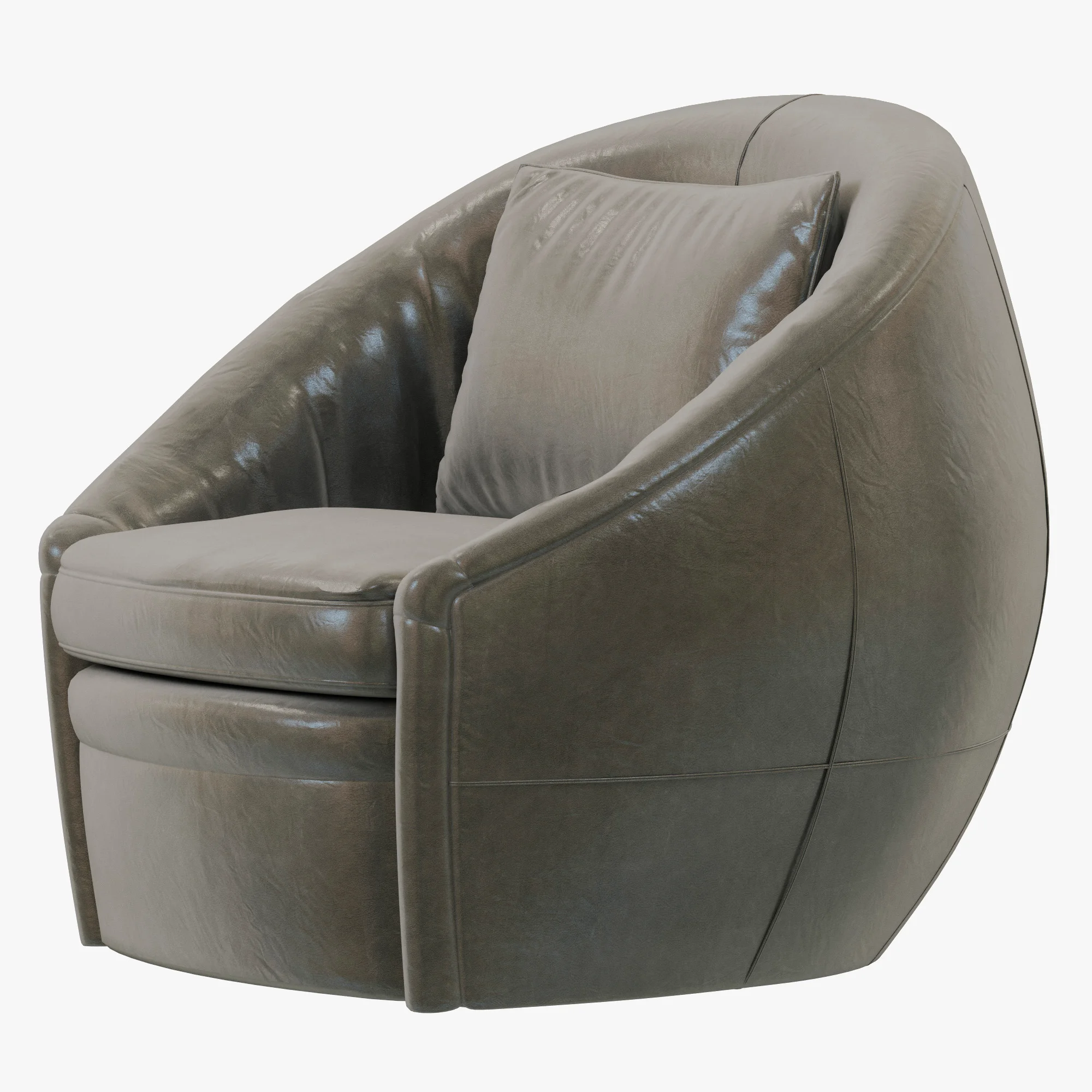 Restoration Hardware Oberon Leather Swivel Chair — 3D model preview 4