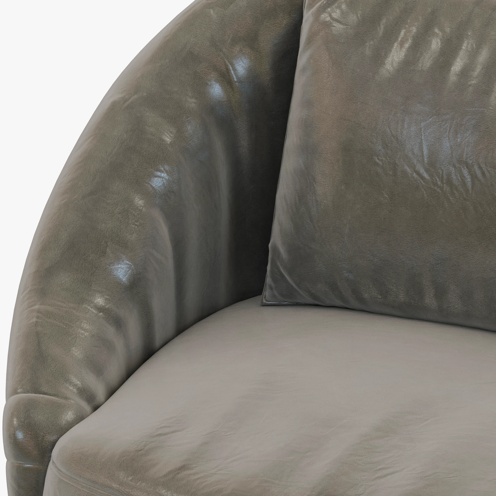 Restoration Hardware Oberon Leather Swivel Chair — 3D model preview 5