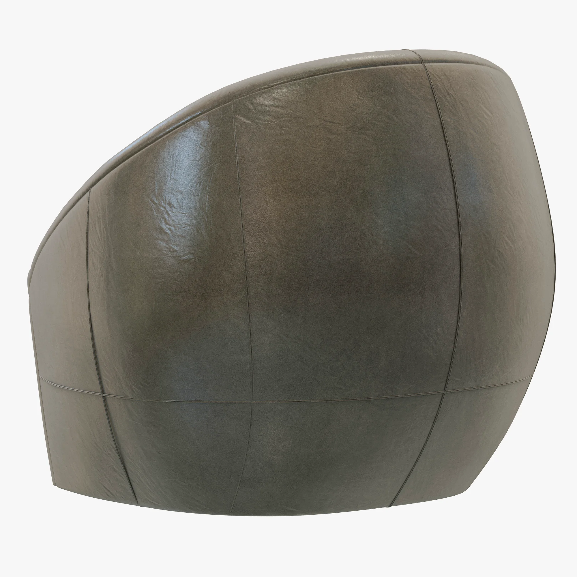 Restoration Hardware Oberon Leather Swivel Chair — 3D model preview 6
