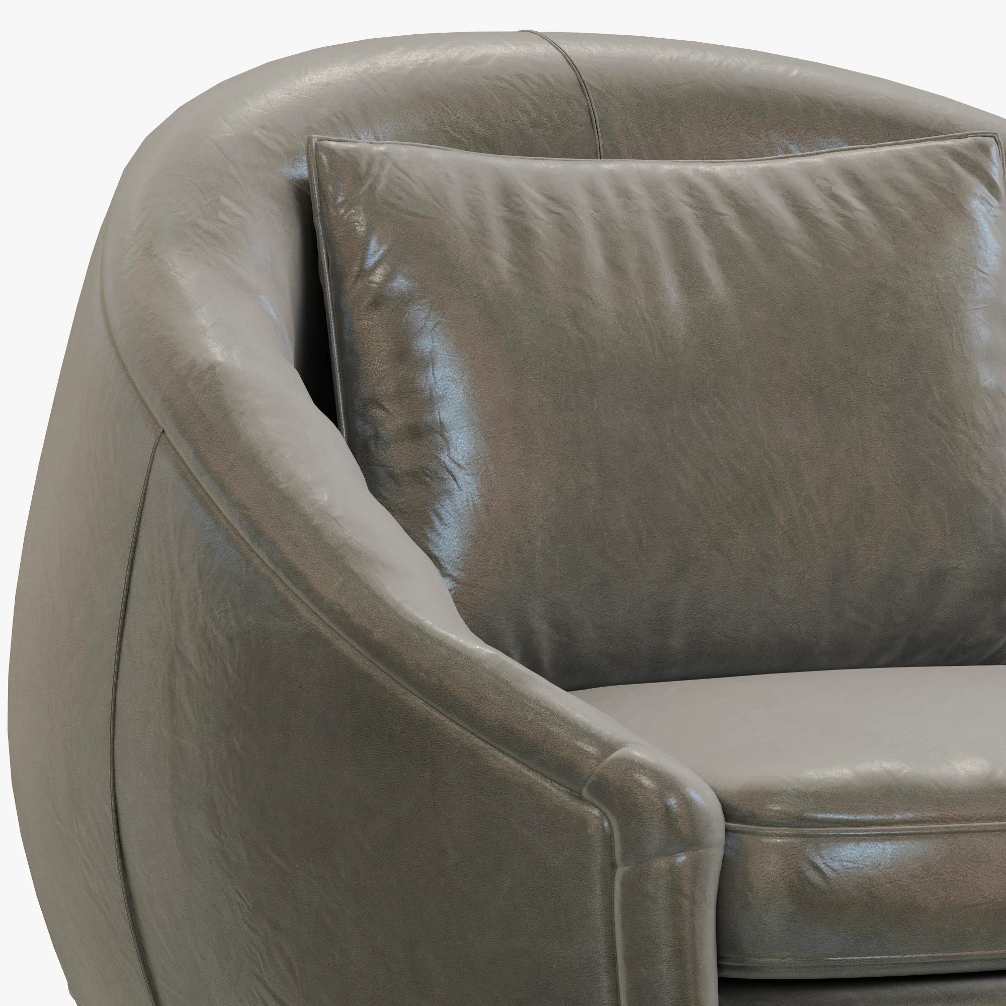 Restoration Hardware Oberon Leather Swivel Chair — 3D model preview 9