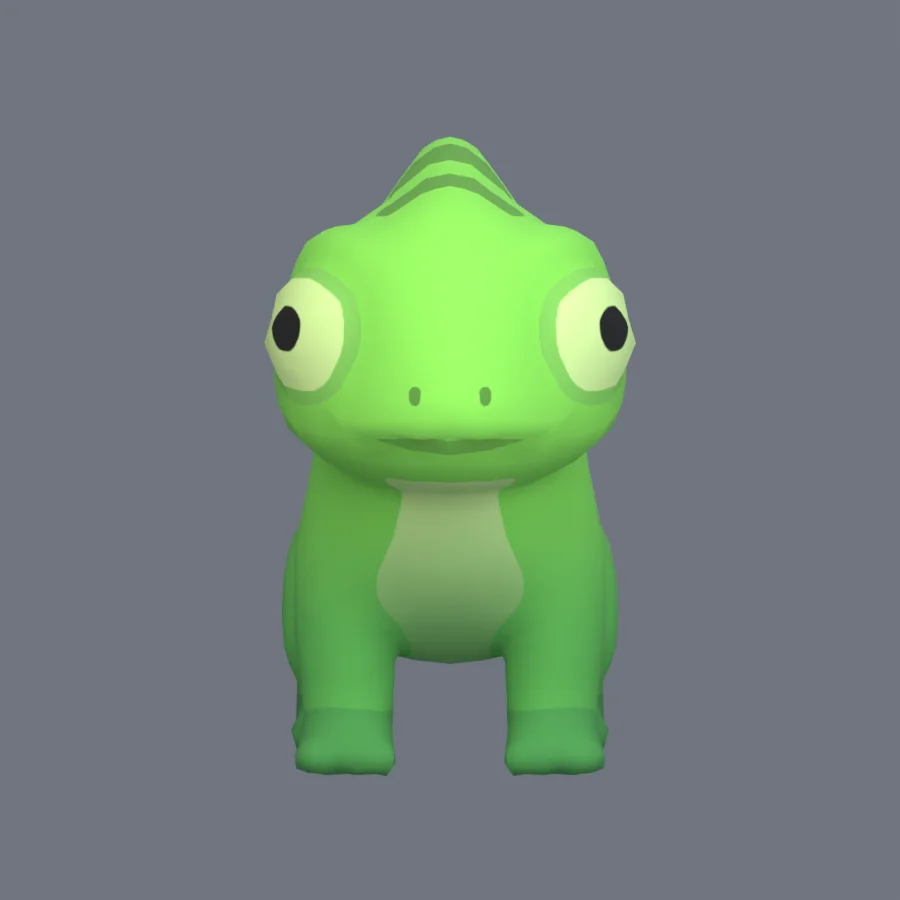 Stylized Animal Chameleon, 3D model preview 1