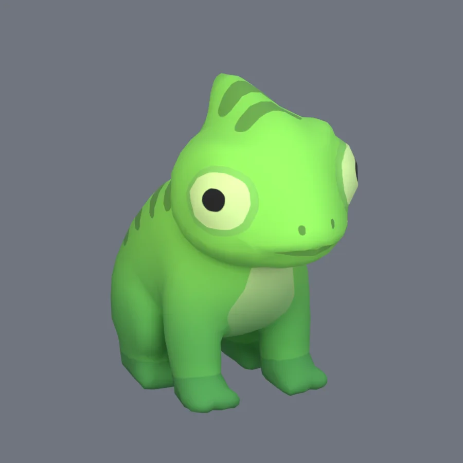 Stylized Animal Chameleon, 3D model preview 2