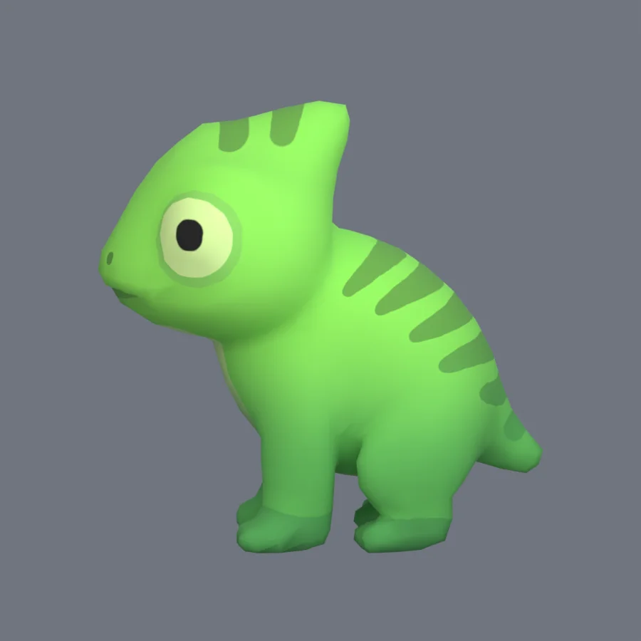 Stylized Animal Chameleon, 3D model preview 3