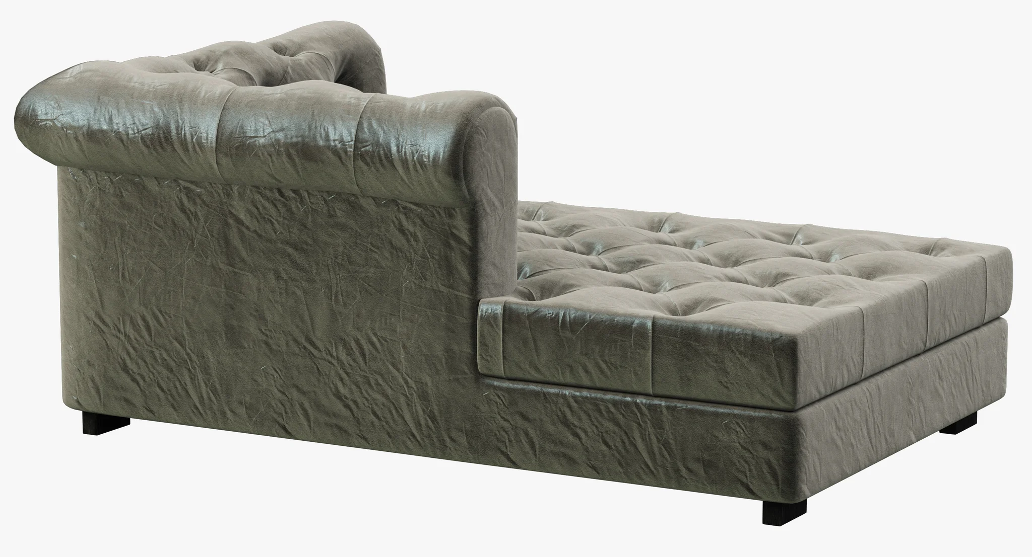 RH Modern Modena Chesterfield Leather Left Arm Chaise — 3D model preview 1