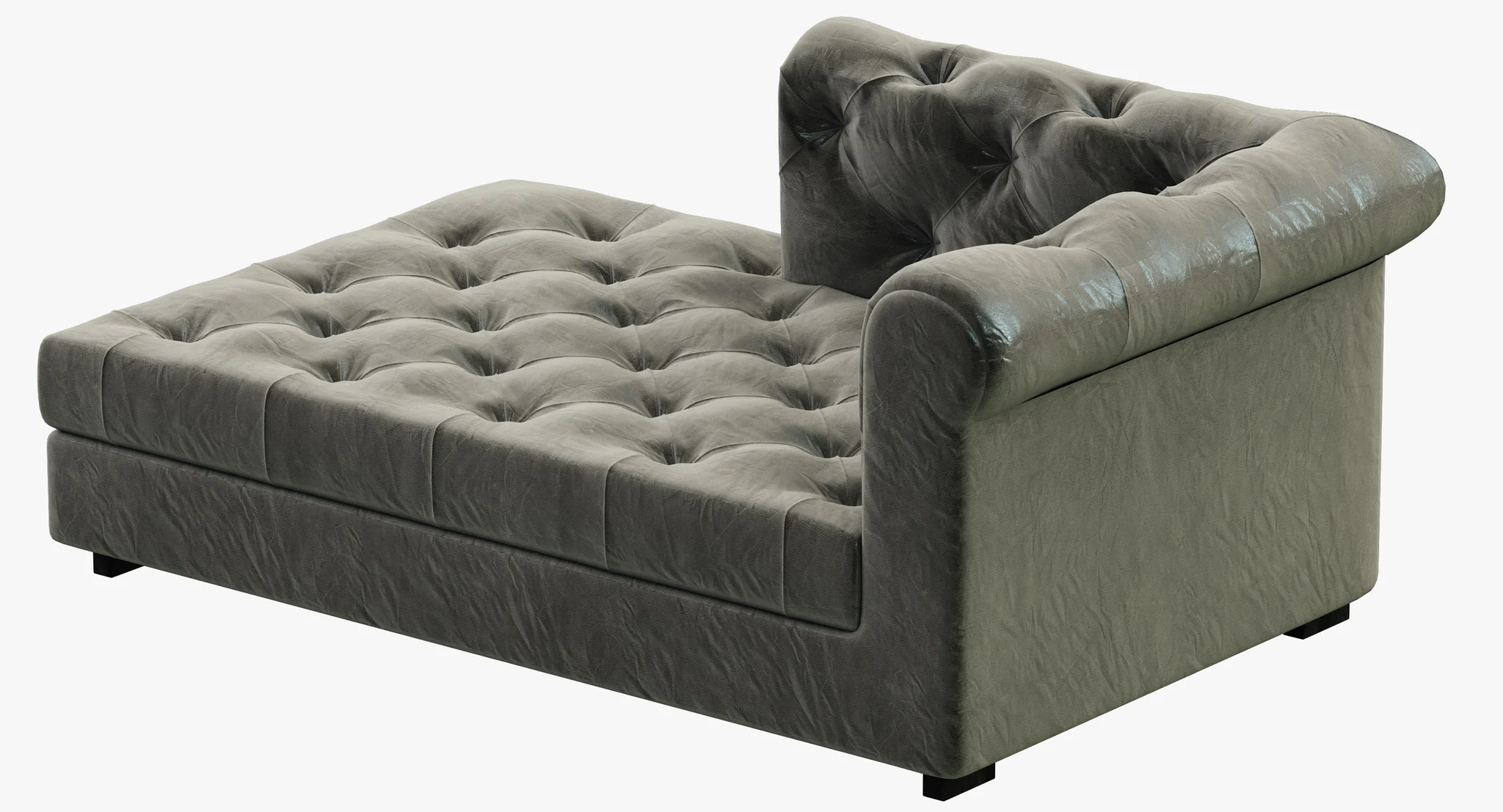 RH Modern Modena Chesterfield Leather Left Arm Chaise — 3D model preview 3