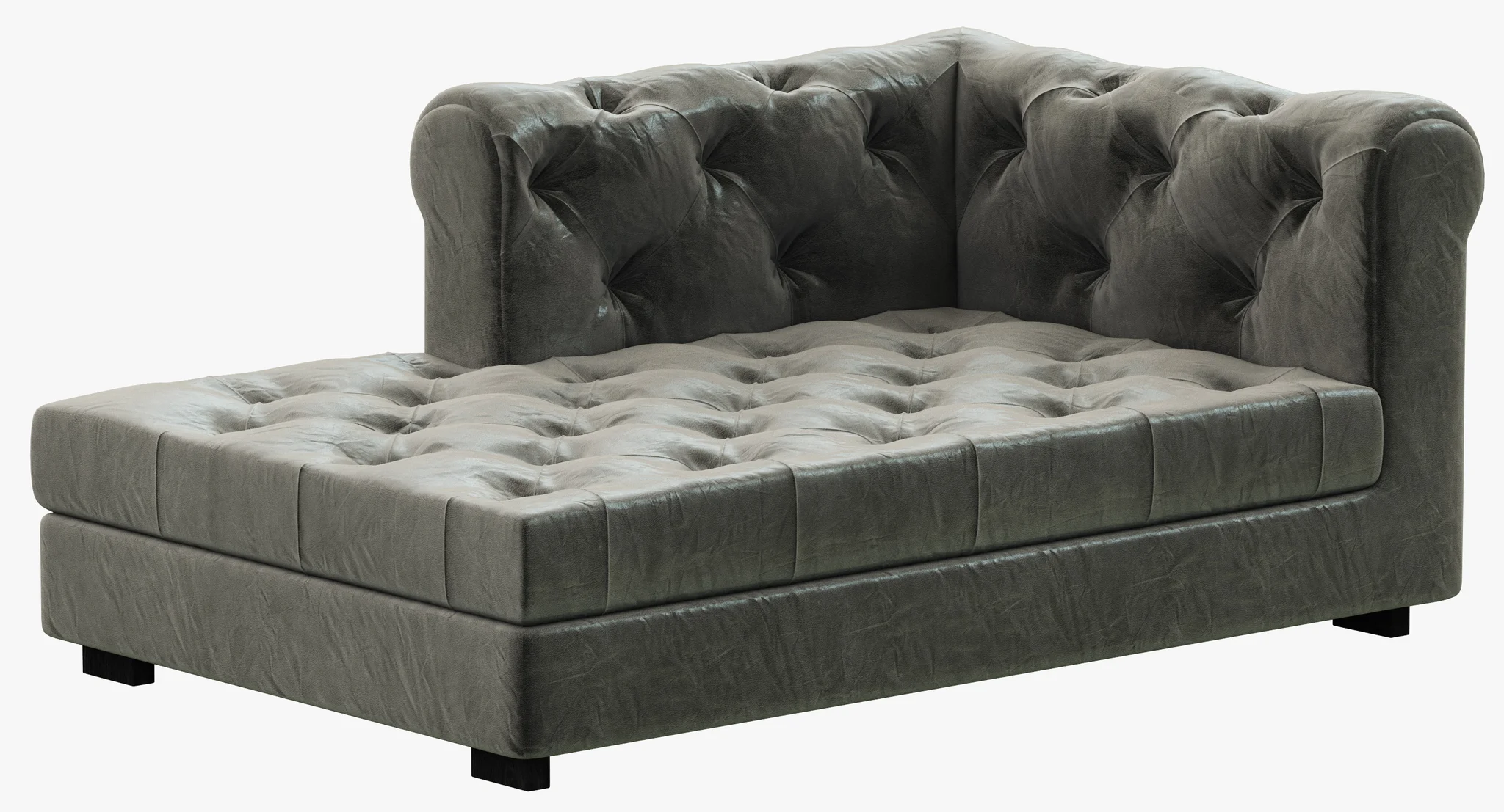 RH Modern Modena Chesterfield Leather Left Arm Chaise — 3D model preview 4