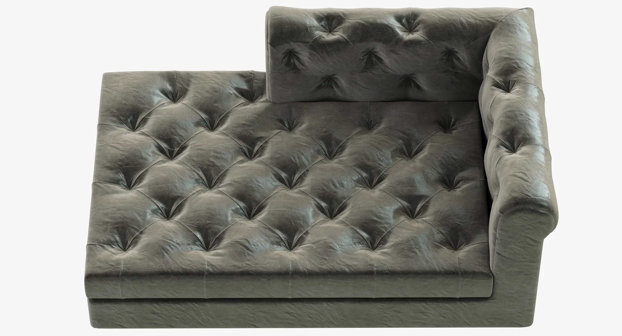RH Modern Modena Chesterfield Leather Left Arm Chaise — 3D model preview 6