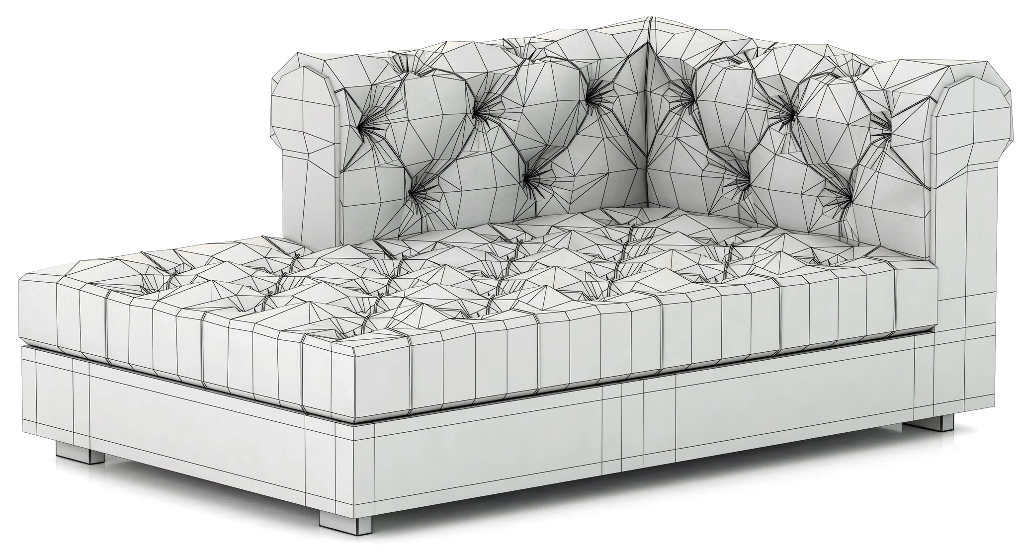 RH Modern Modena Chesterfield Leather Left Arm Chaise — 3D model preview 8