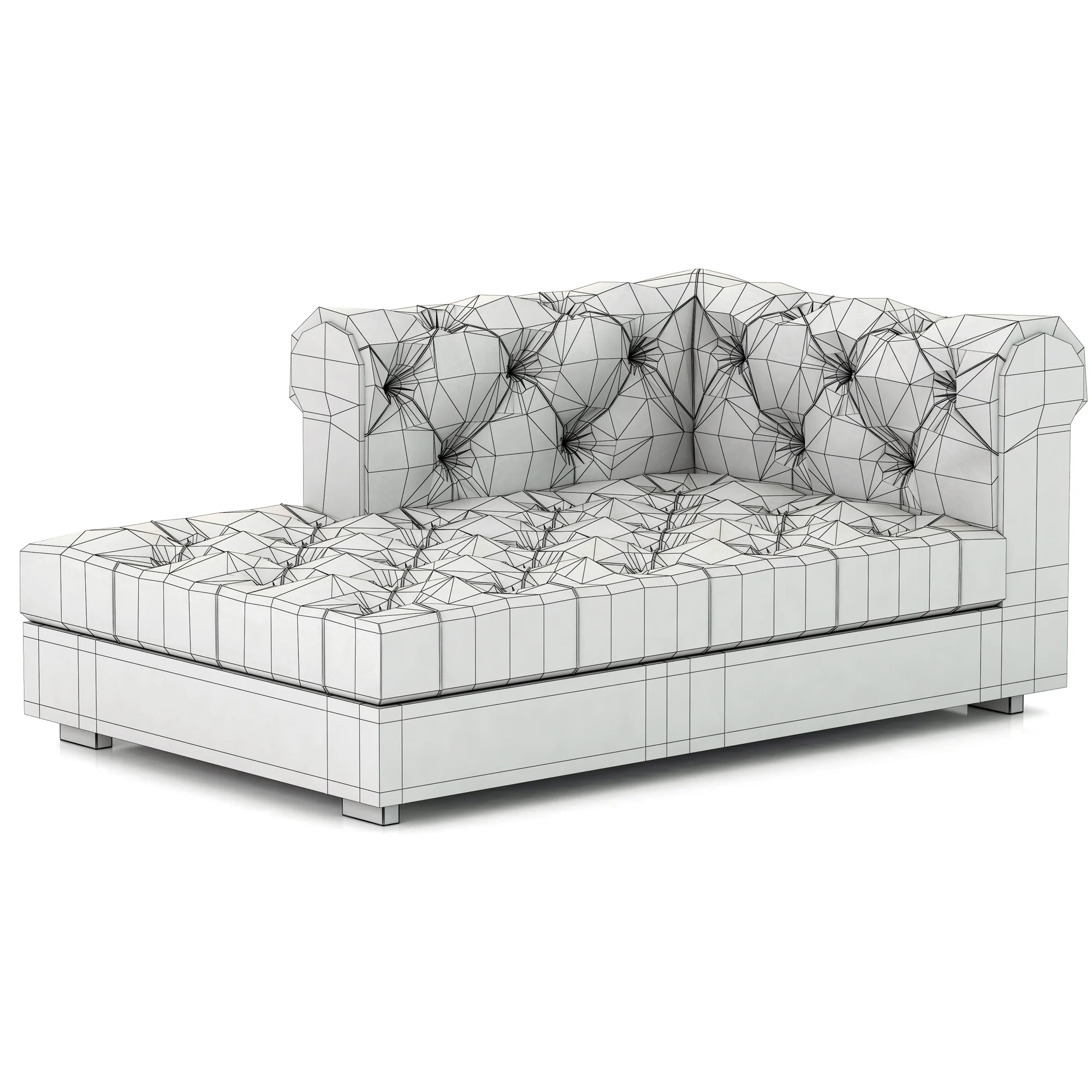 RH Modern Modena Chesterfield Leather Left Arm Chaise — 3D model preview 9