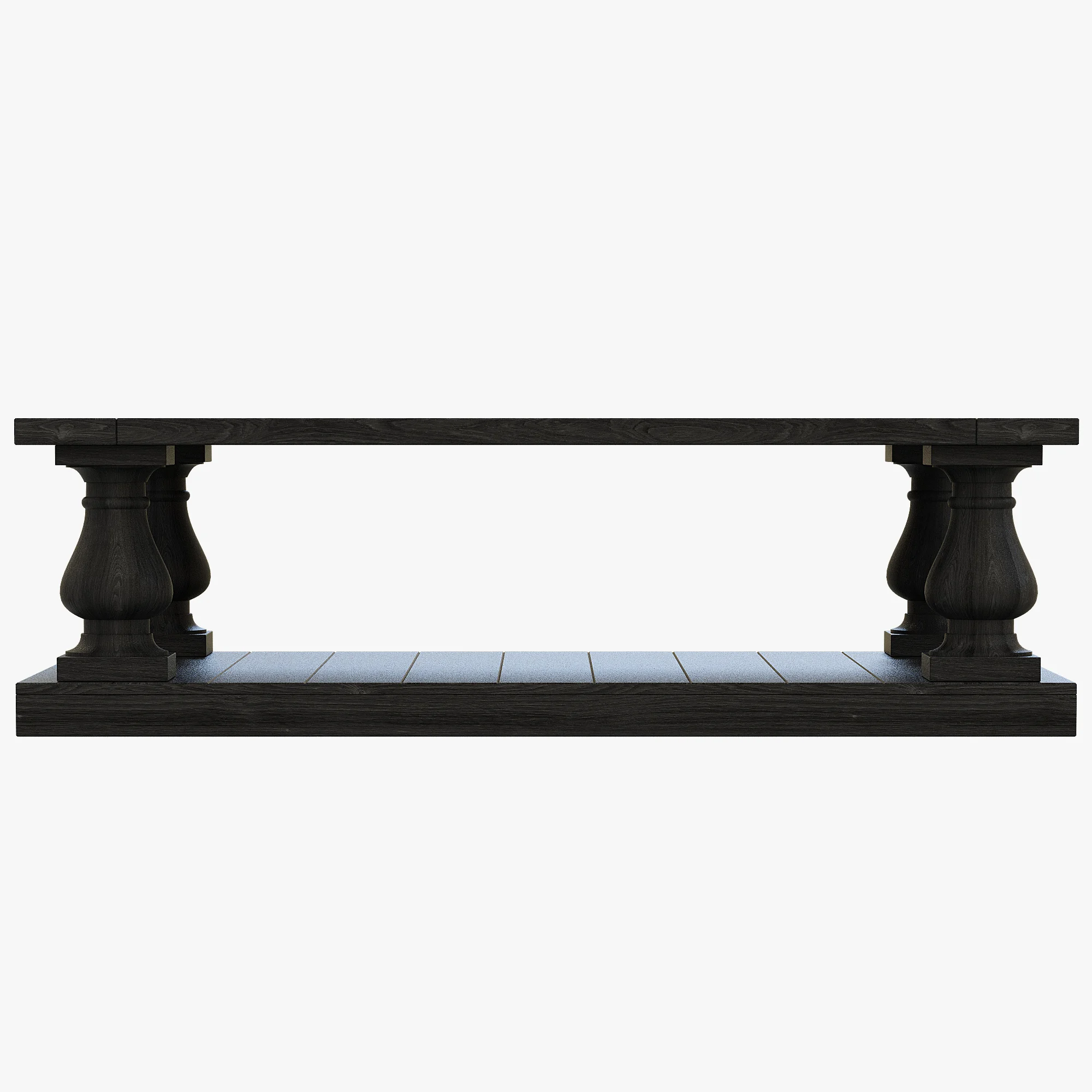 Restoration Hardware Balustrade Salvaged Wood Coffee Table — 3D model preview 2
