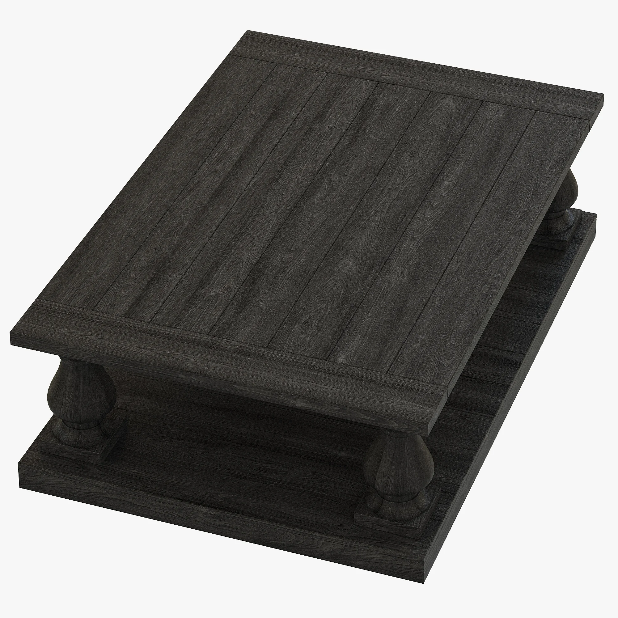 Restoration Hardware Balustrade Salvaged Wood Coffee Table — 3D model preview 3