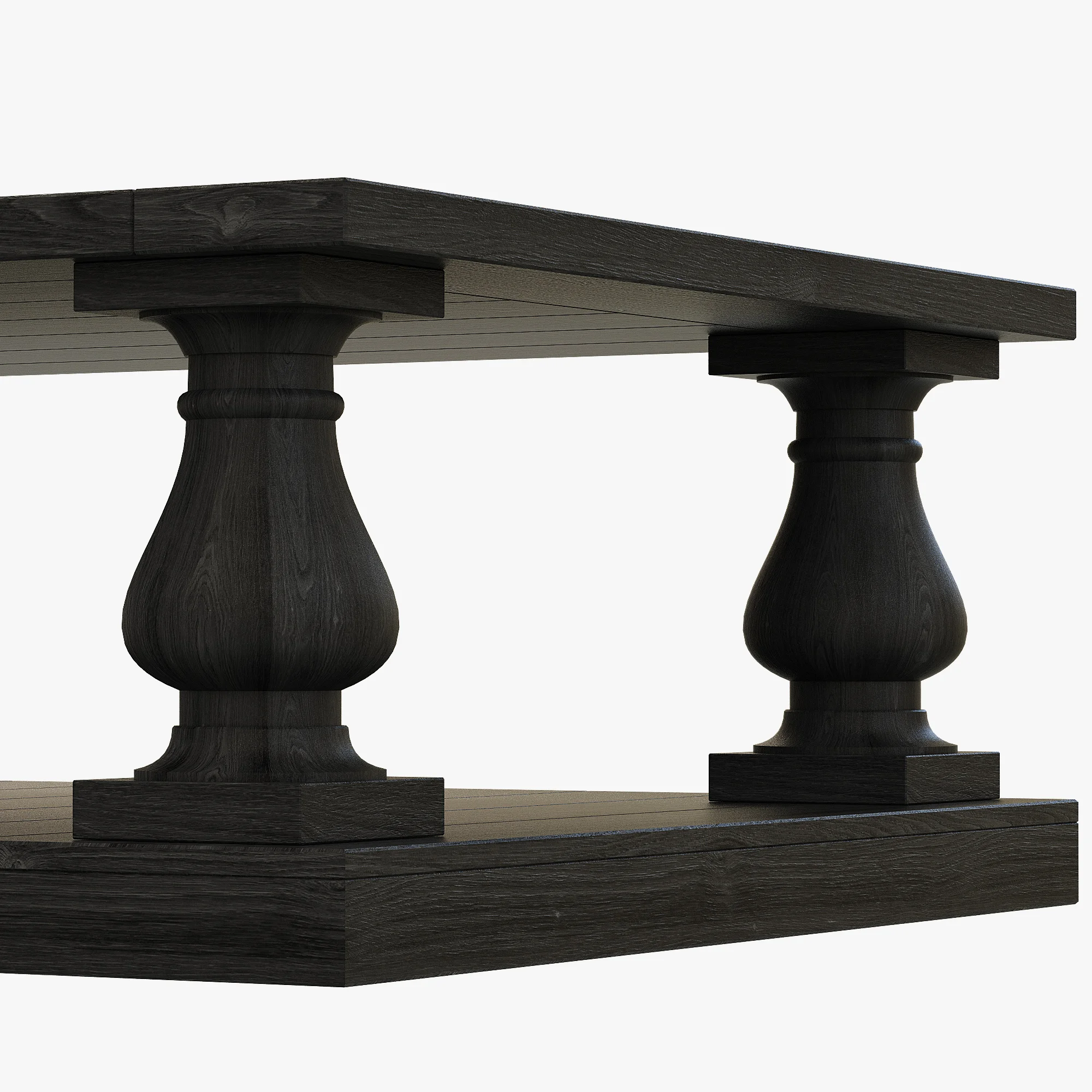 Restoration Hardware Balustrade Salvaged Wood Coffee Table — 3D model preview 4