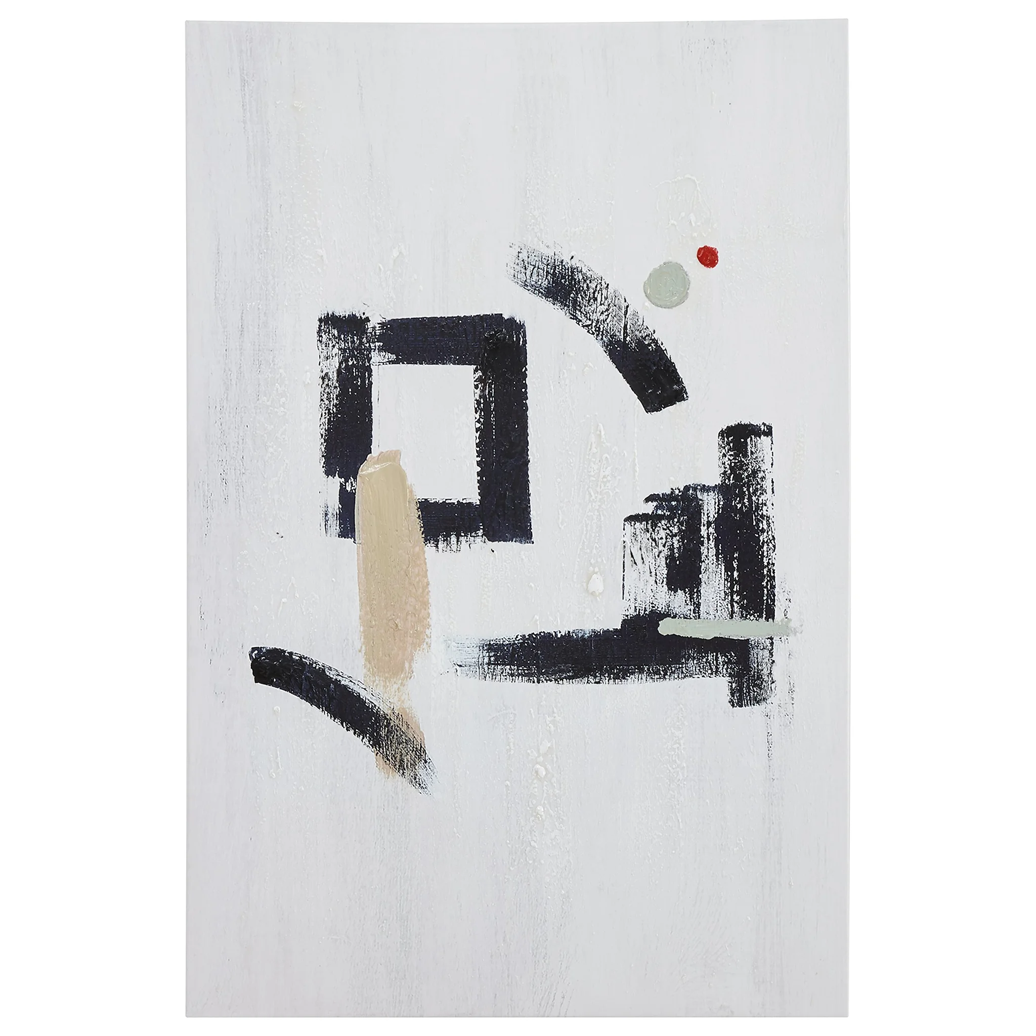 Abstract Asian-Inspired Canvas Wall Art with Calligraphy Brushstrokes