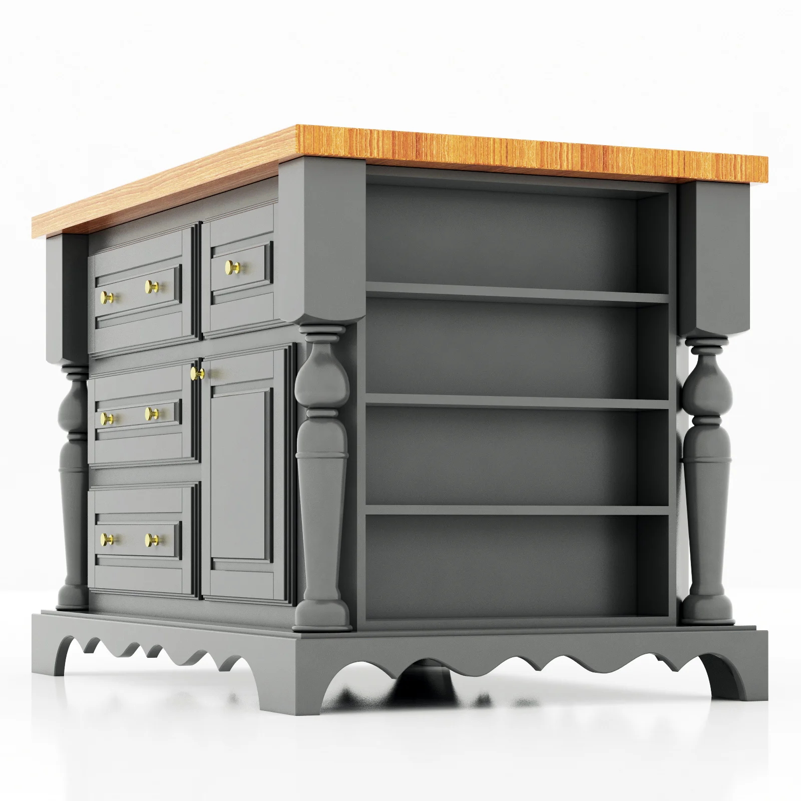Lyn Design Kitchen Island — 3D model preview 2