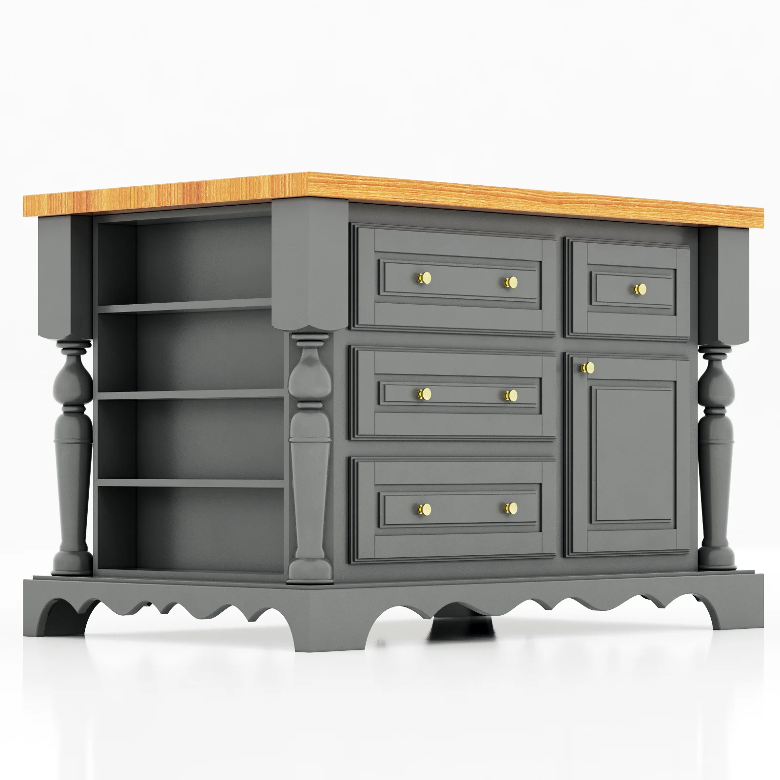 Lyn Design Kitchen Island — 3D model preview 4