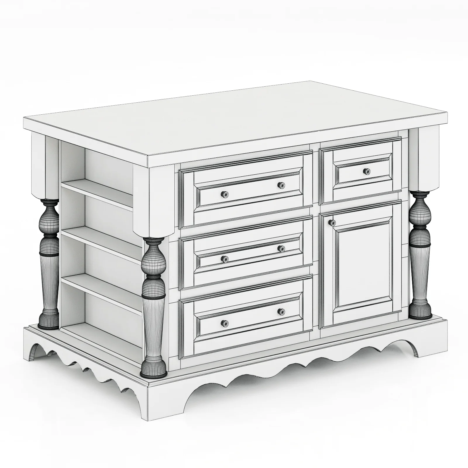 Lyn Design Kitchen Island — 3D model preview 5