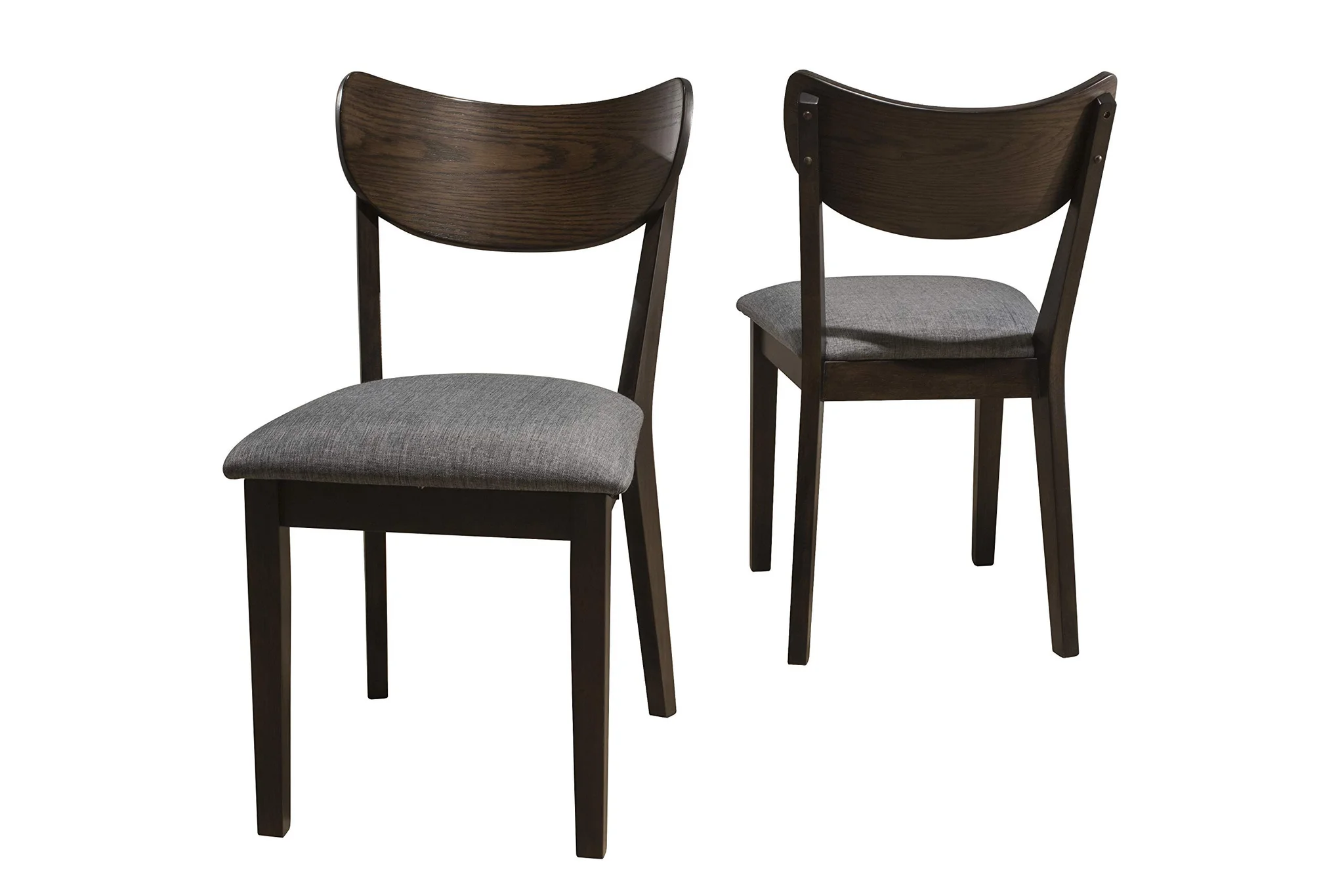 Mid-Century Modern Dining Chair with Curved Back and Upholstered Seat