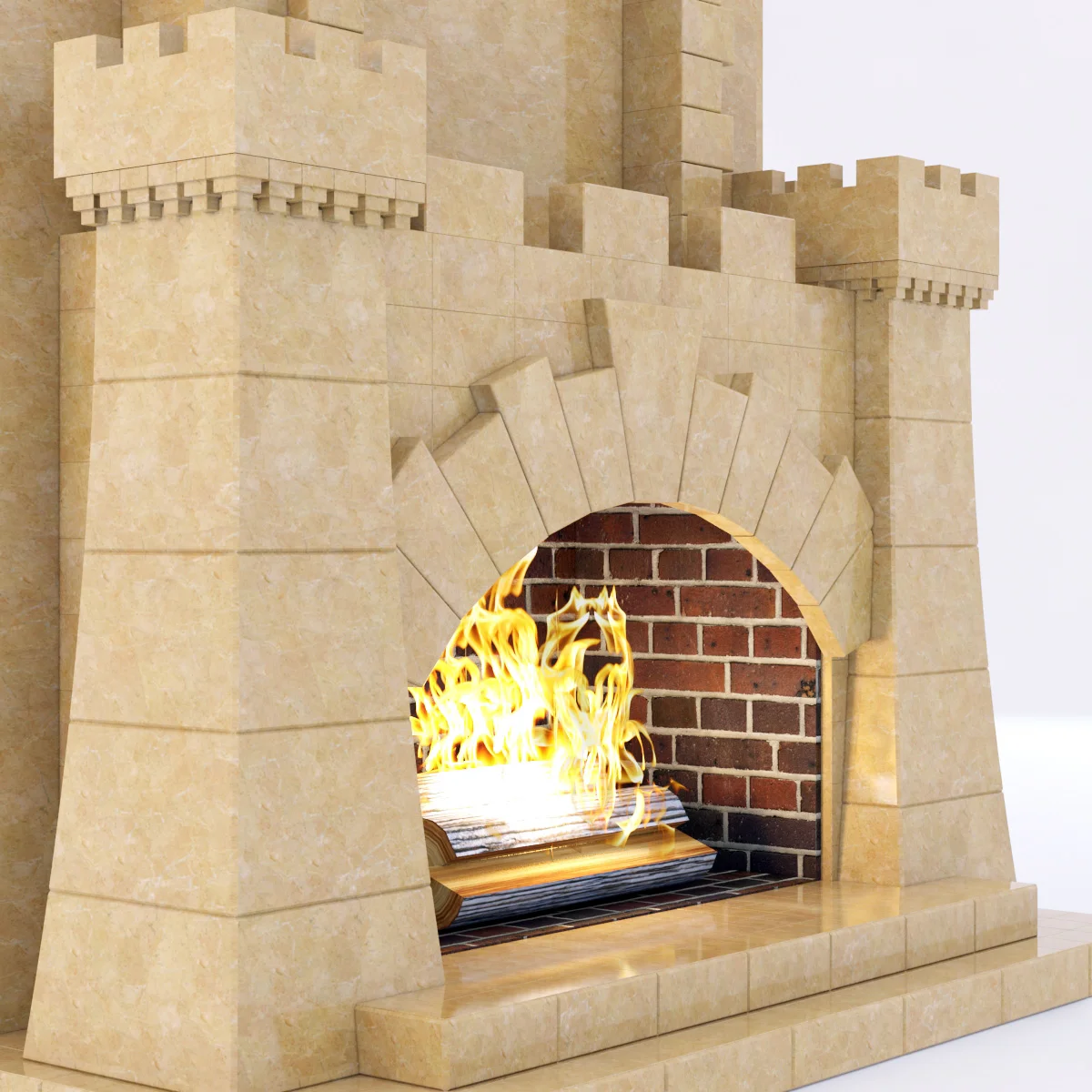 Marble Fireplace4 — 3D model preview 2