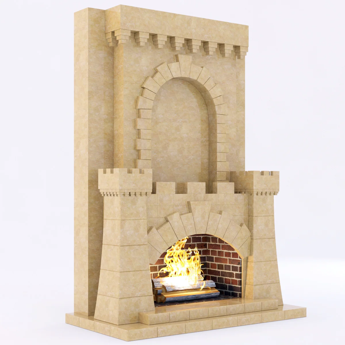 Marble Fireplace4 — 3D model preview 4