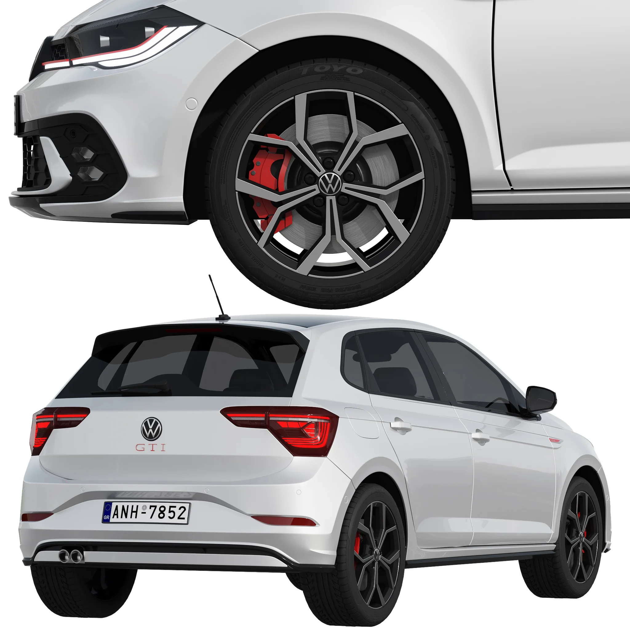 Volkswagen Polo GTI 2022, 3D model preview 2