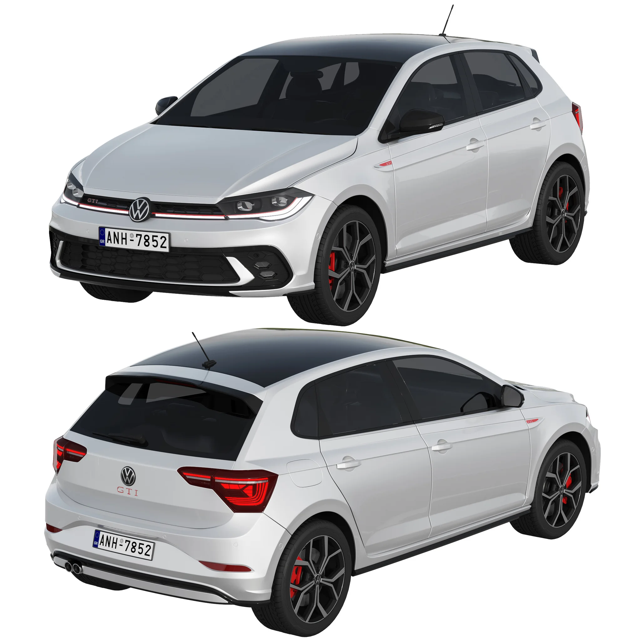 Volkswagen Polo GTI 2022, 3D model preview 7