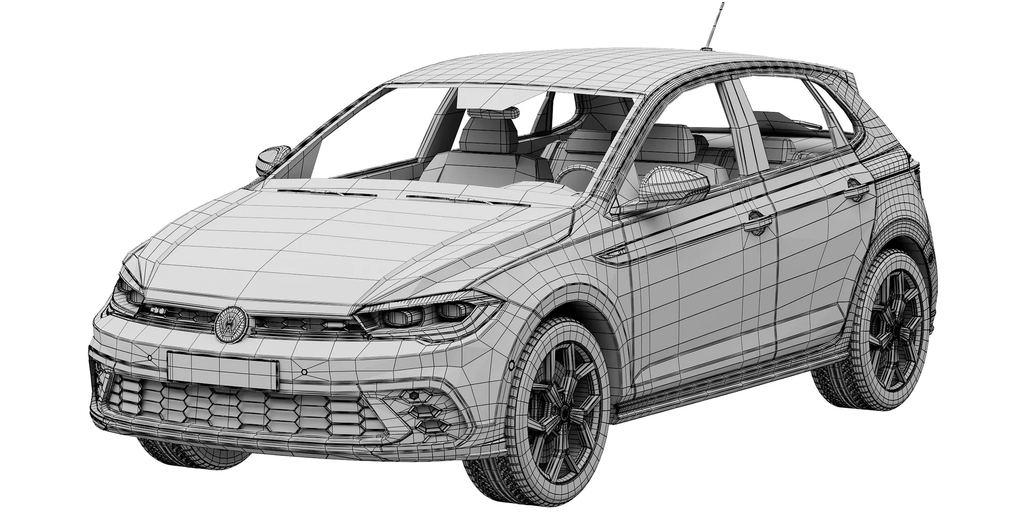 Volkswagen Polo GTI 2022, 3D model preview 12