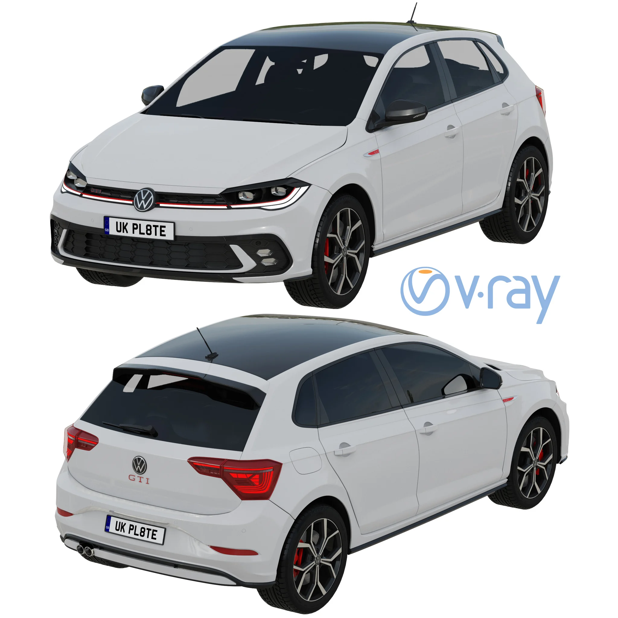Volkswagen Polo GTI 2022, 3D model preview 14
