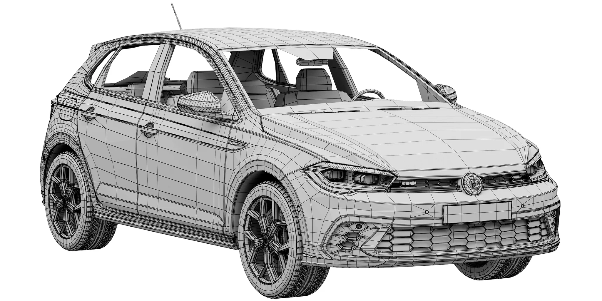 Volkswagen Polo GTI 2022, 3D model preview 17