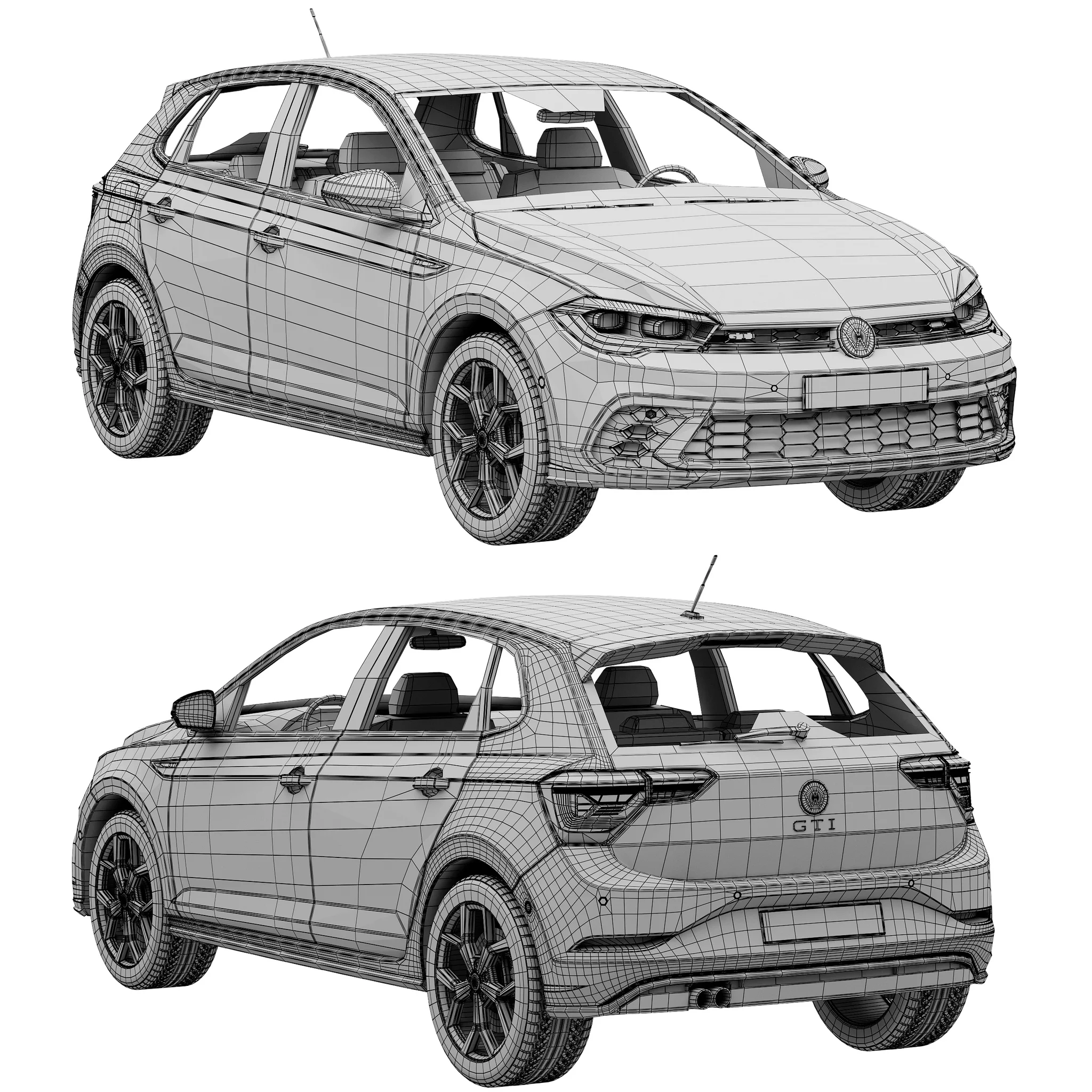 Volkswagen Polo GTI 2022, 3D model preview 18