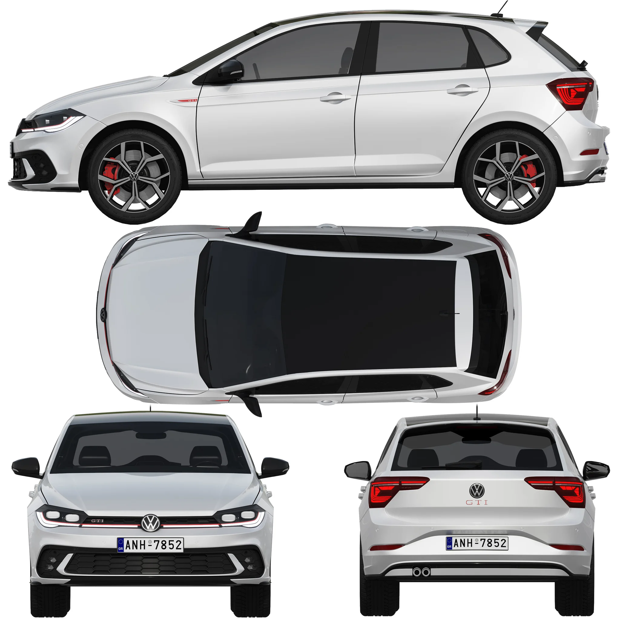 Volkswagen Polo GTI 2022, 3D model preview 28