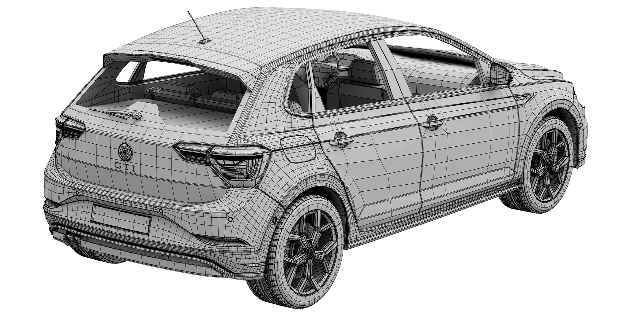 Volkswagen Polo GTI 2022, 3D model preview 36