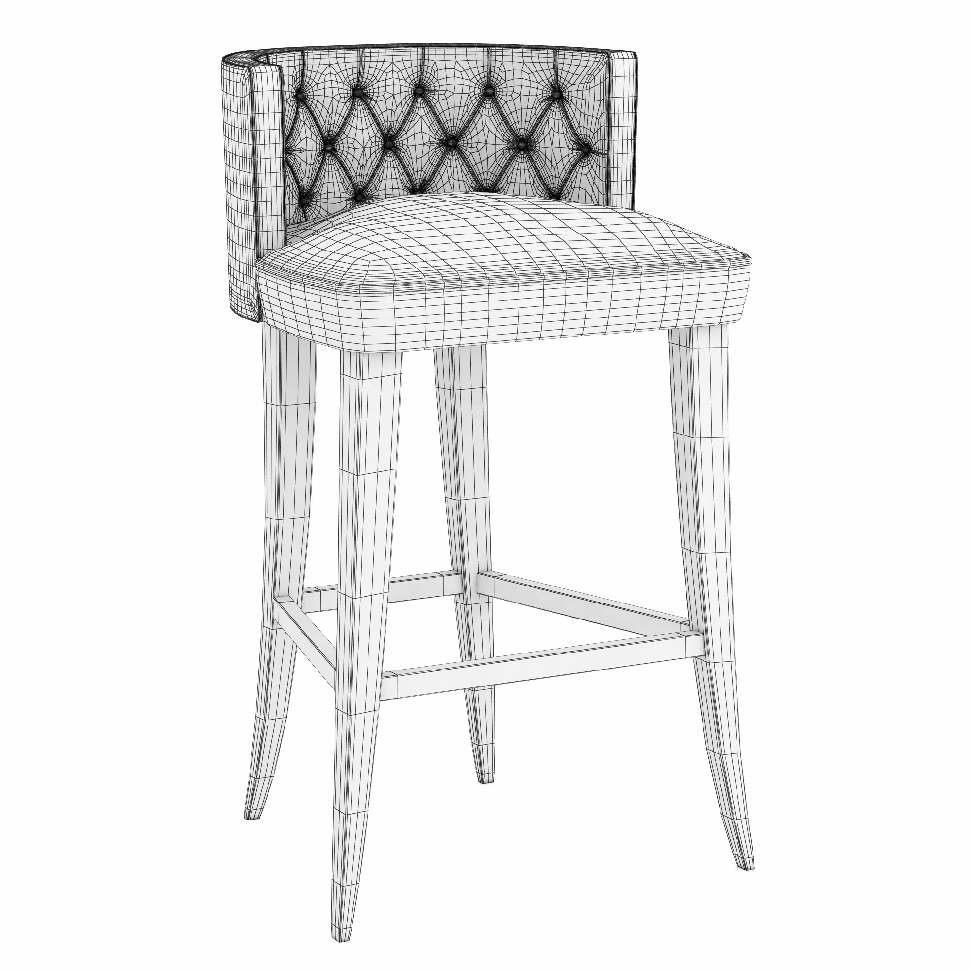 Brabbu Bourbon Counter Stool — 3D model preview 8
