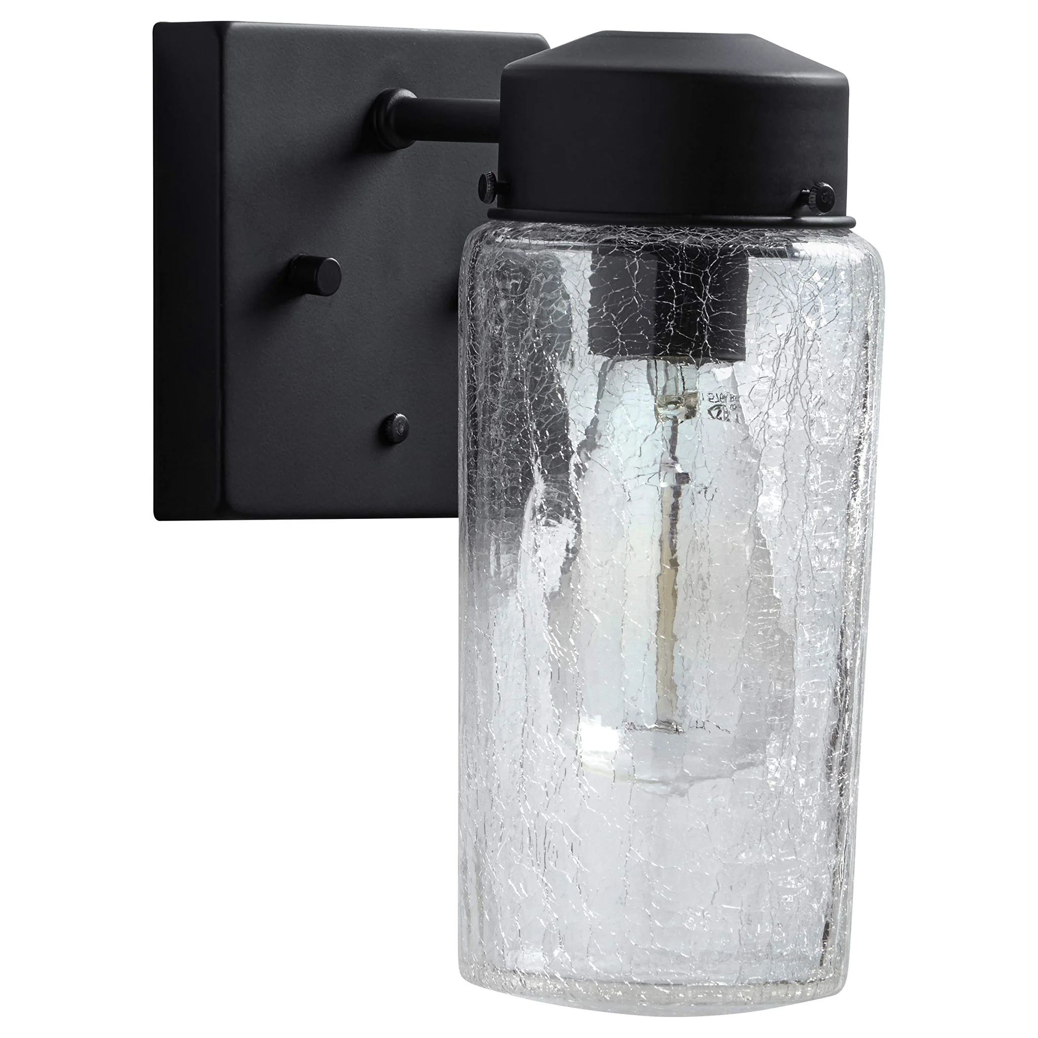 Mid-Century Outdoor Wall Sconce with Cracked Glass Shade