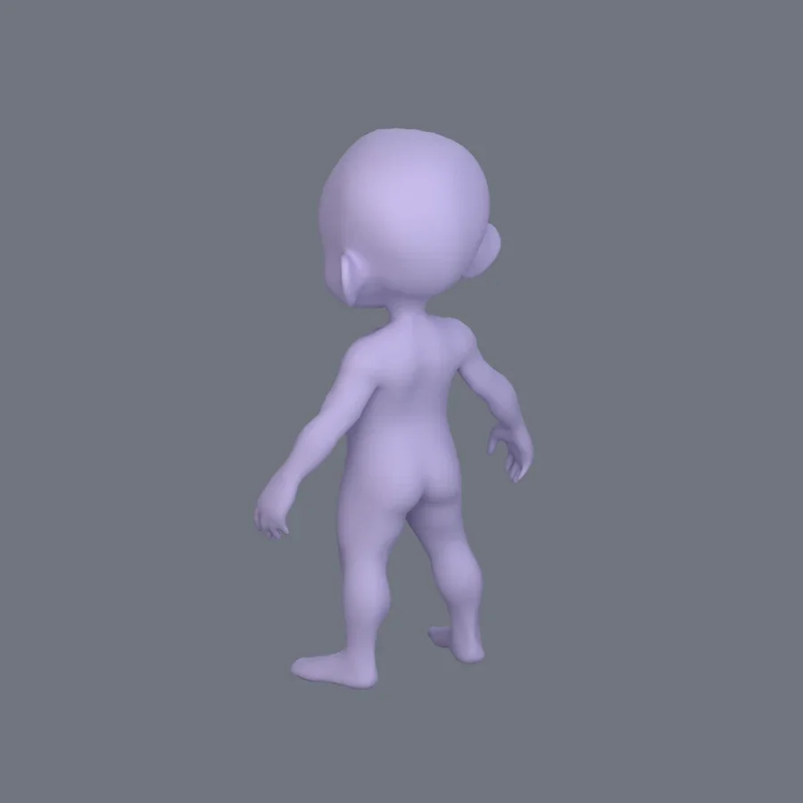 Basemesh Stylized Kid 01, 3D model preview 6