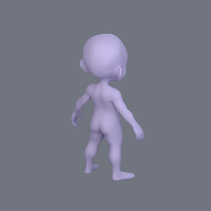 Basemesh Stylized Kid 01, 3D model preview 7