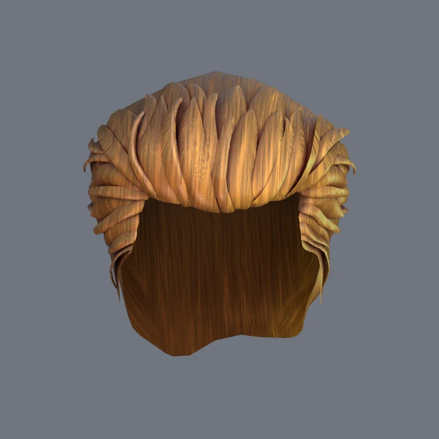 Male Hairstyle 02, 3D model preview 1