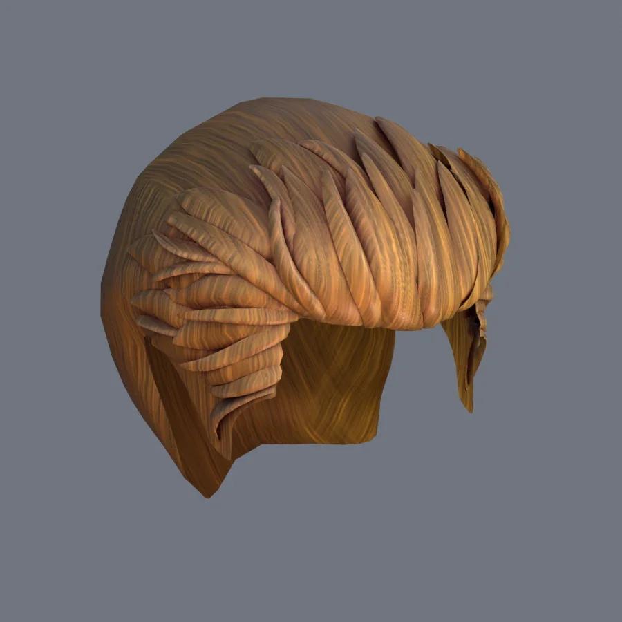 Male Hairstyle 02, 3D model preview 2